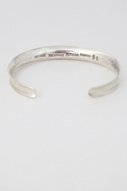 Poul Warmind Denmark vintage silver modernist cuff bracelet
