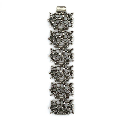 Robert Larin extra wide brutalist pewter openwork bracelet