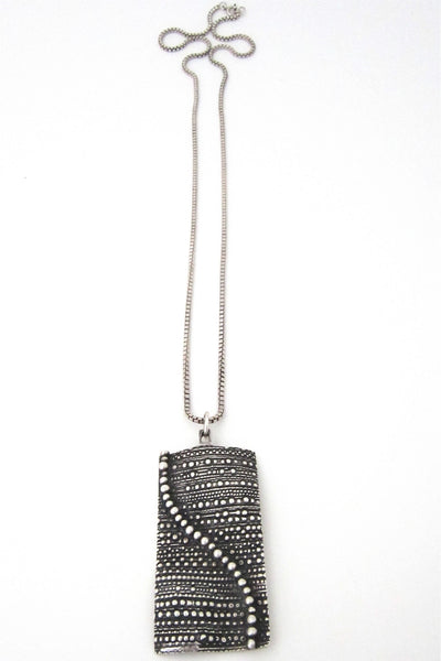 Jorma Laine for Kultateollisuus Finland vintage silver large pendant necklace 1971
