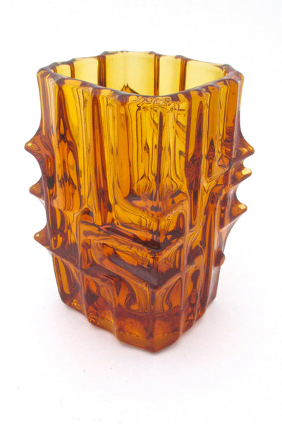 profile Rosice Czechoslovakia Sklo Union modernist mid century vase by Vladislav Urban