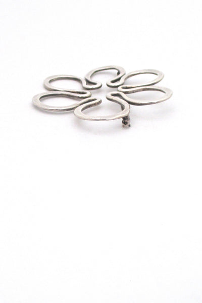 John Lewis hammered silver brooch & earrings - set