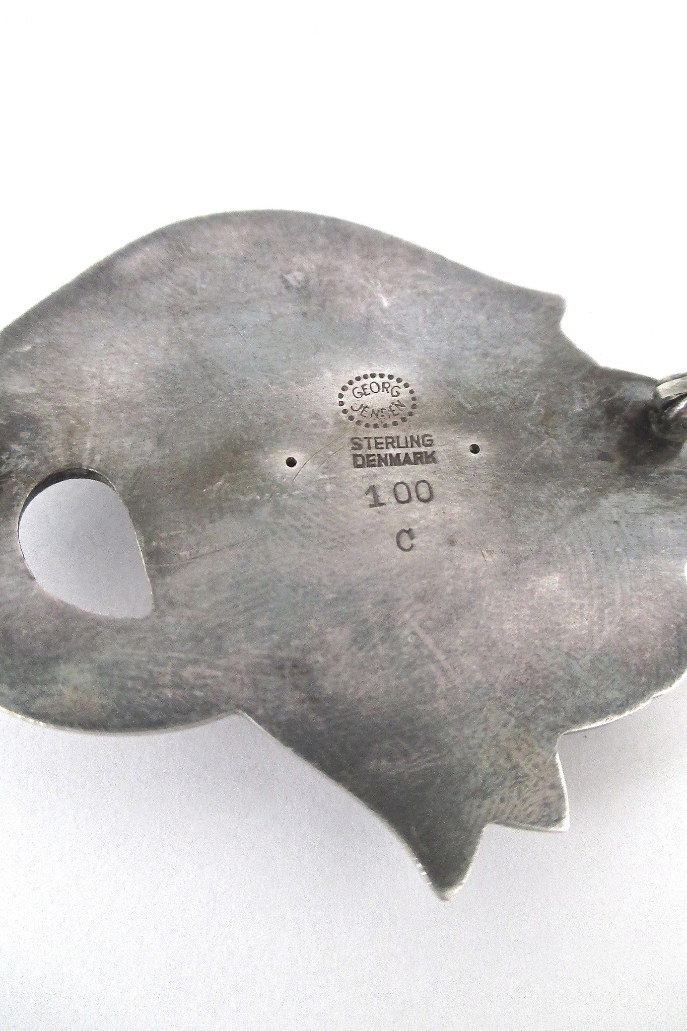Georg Jensen large 'twin tulip' brooch 100C