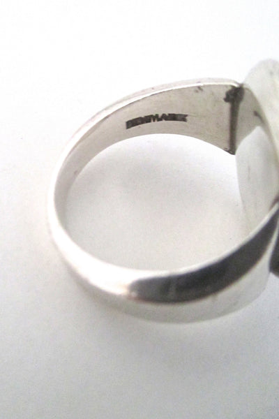 Hans Hansen large silver cabochon ring