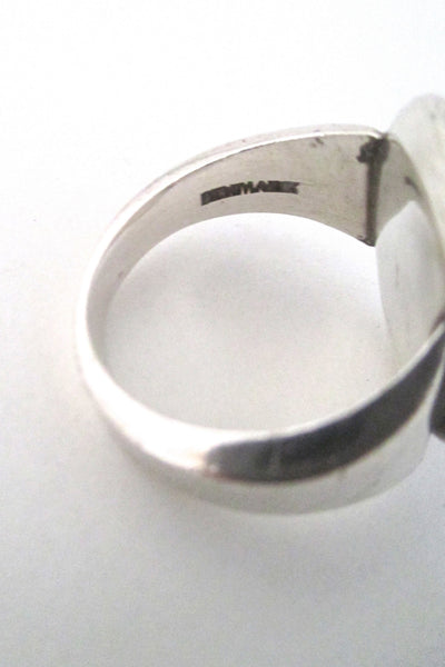Hans Hansen large silver cabochon ring