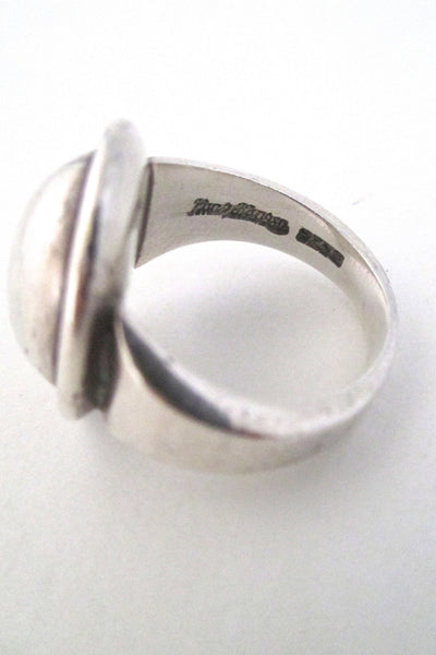 Hans Hansen large silver cabochon ring