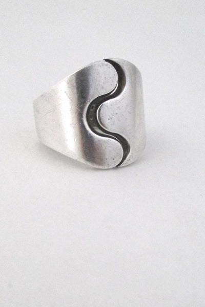 profile Andreas Mikkelsen Denmark large sterling silver Scandinavian modernist ring