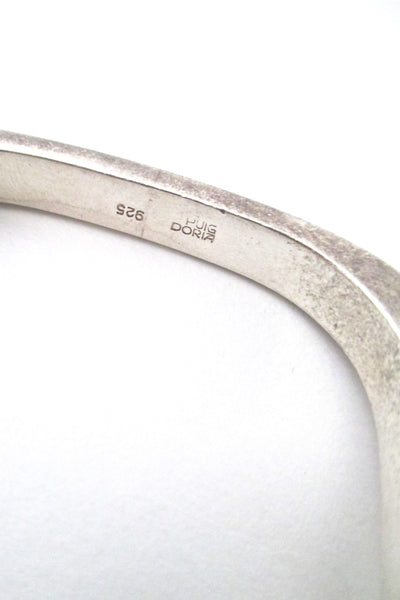 Puig Doria heavy silver Modernist hinged bracelet