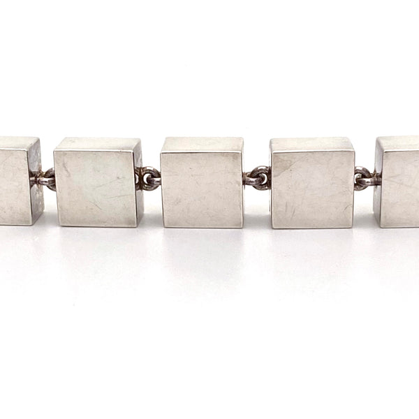 profile Pekka Piekainen Finland vintage silver large chunky link bracelet 1974 Auran Kultaseppa