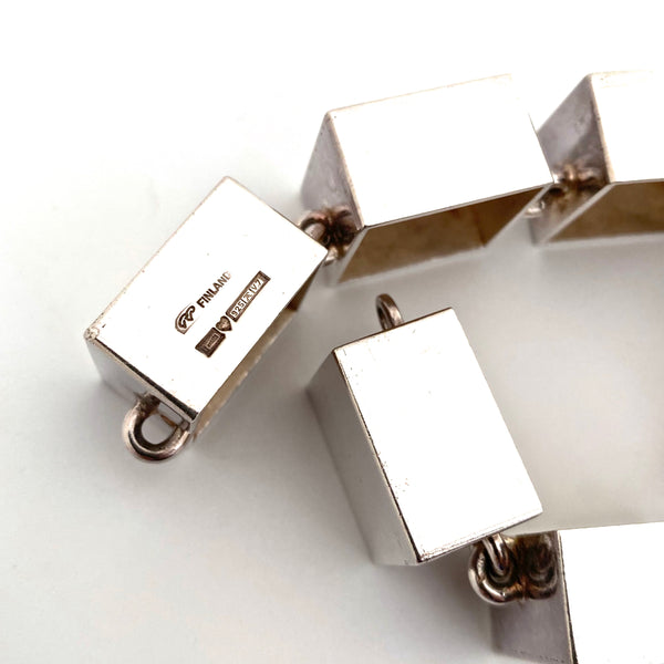 Pekka Piekainen chunky silver square link bracelet