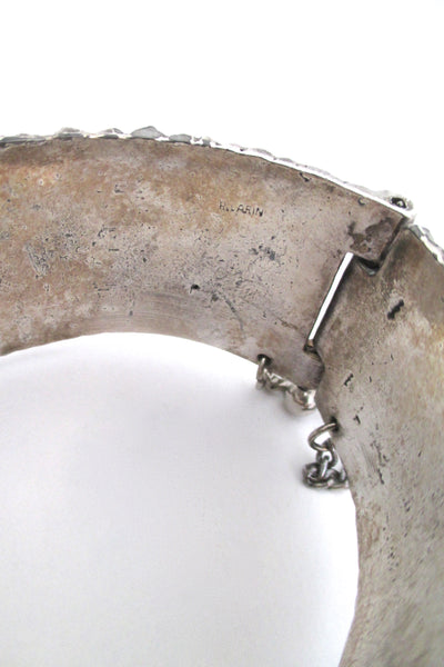 Robert Larin textured pewter hinged bracelet