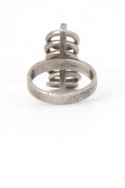 Hans Hansen Denmark vintage silver modernist kinetic ring