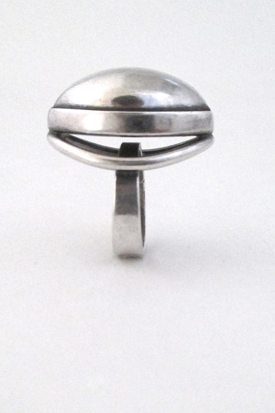 profile N E From Denmark vintage mid century modernist extra large silver cabochon ring