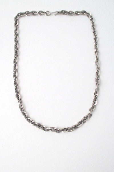 hammered silver heavy brutalist chain necklace