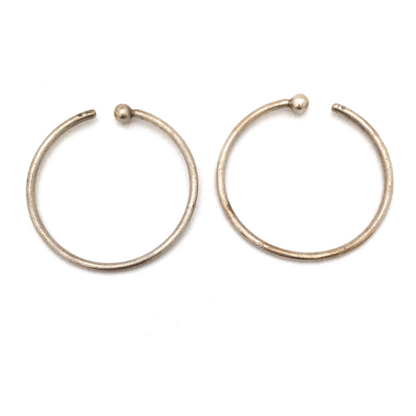 Ib Bluitgen Denmark vintage silver hoop earrings ~ sling