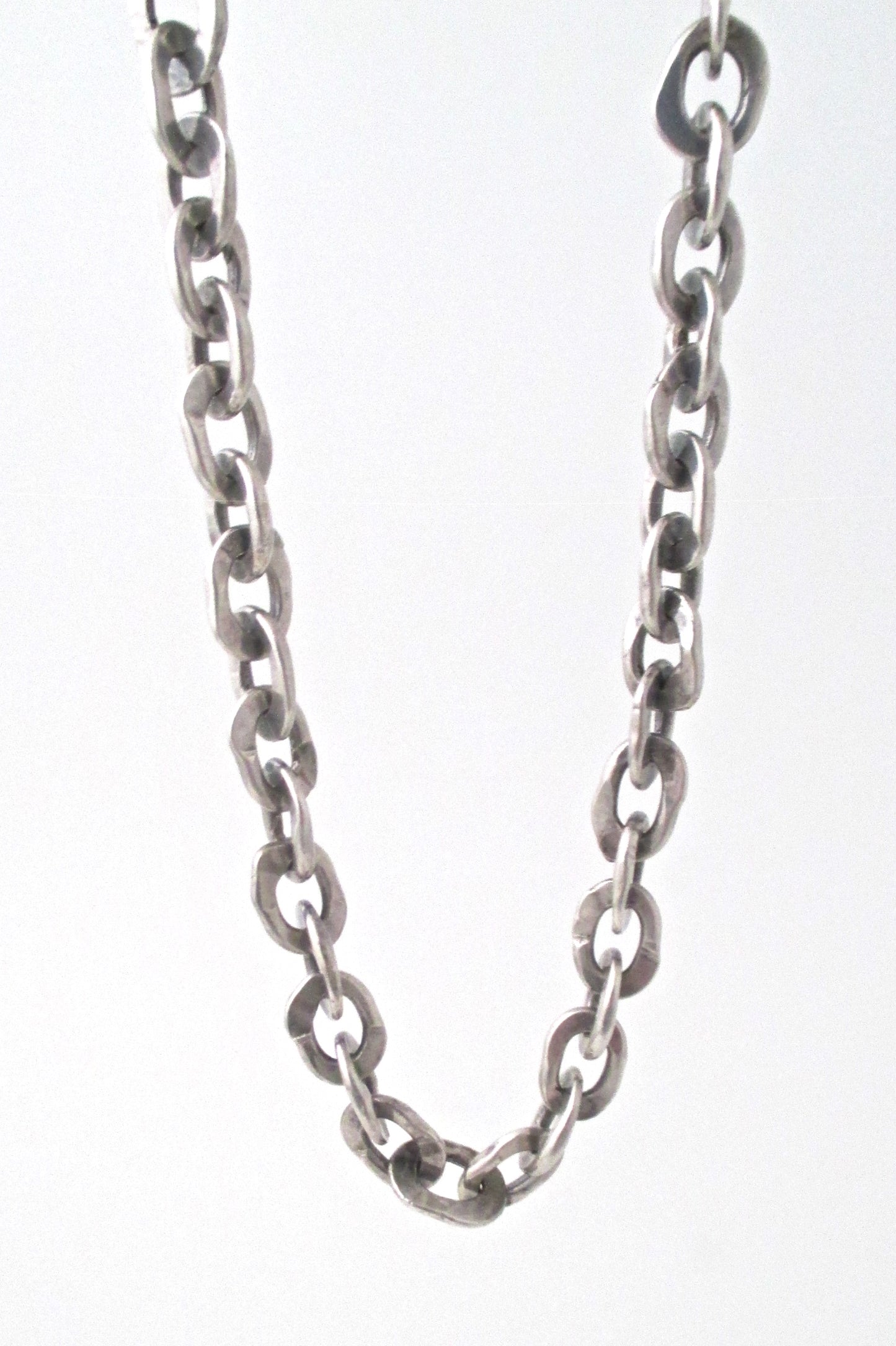 hammered silver heavy brutalist chain necklace