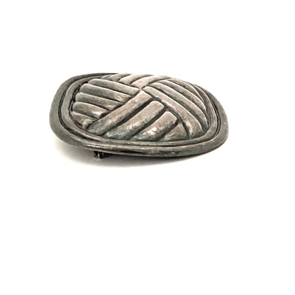 profile William Spratling Taxco Mexico vintage silver large Petate brooch Modernist jewelry design