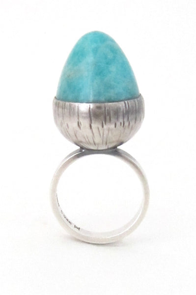 Hans Hansen Denmark vintage silver extraordinary robin's egg ring