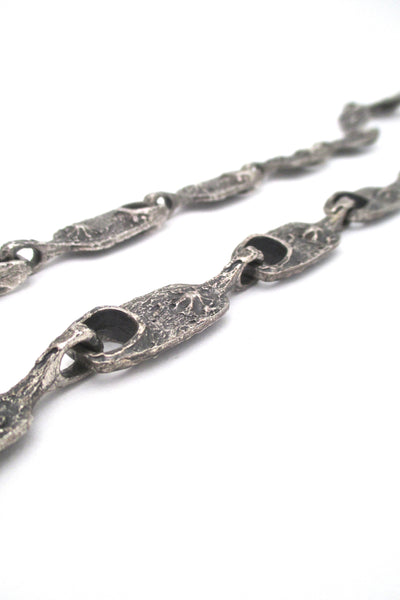 detail Guy Vidal Canada vintage brutalist pewter volcanoes long link chain