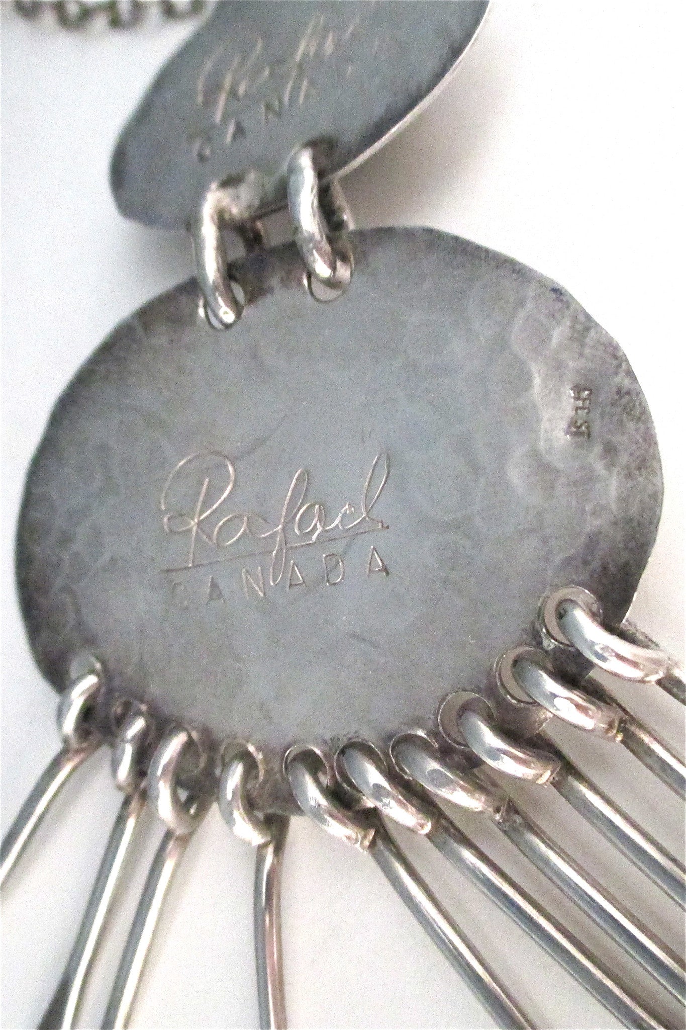 Rafael sterling double stone fringe necklace