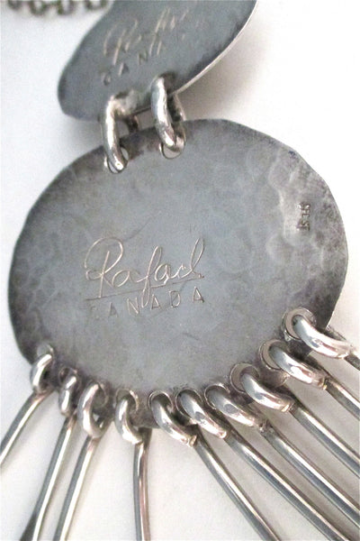 Rafael sterling double stone fringe necklace