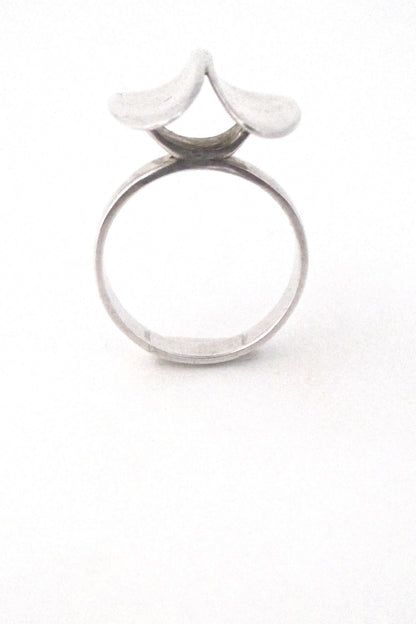 profile Poul Warmind Denmark vintage Scandinavian Modern mid century silver large scale ring