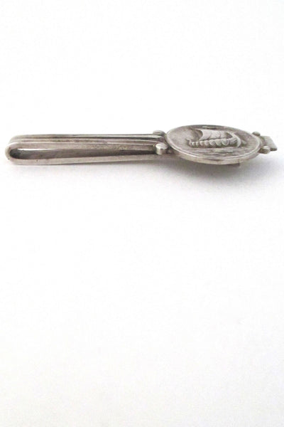 profile Georg Jensen Denmark vintage sterling silver viking ship tie bar # 263 by Harald Nielsen
