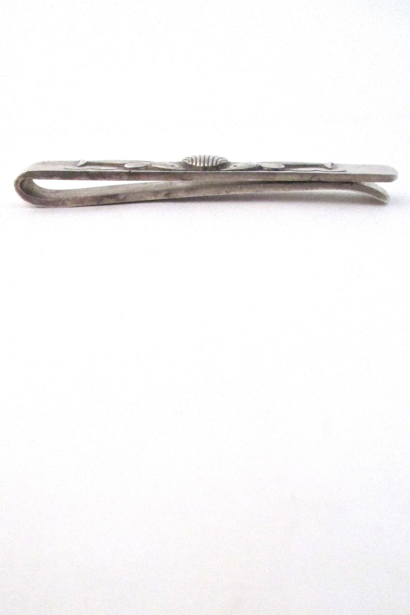 profile Georg Jensen Denmark vintage sterling silver dolphins tie bar # 73 by Arno Malinowski