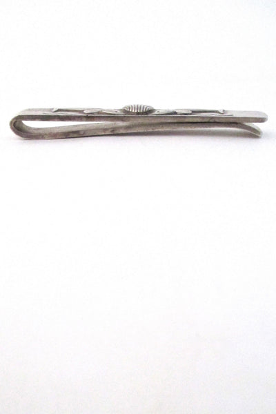 profile Georg Jensen Denmark vintage sterling silver dolphins tie bar # 73 by Arno Malinowski