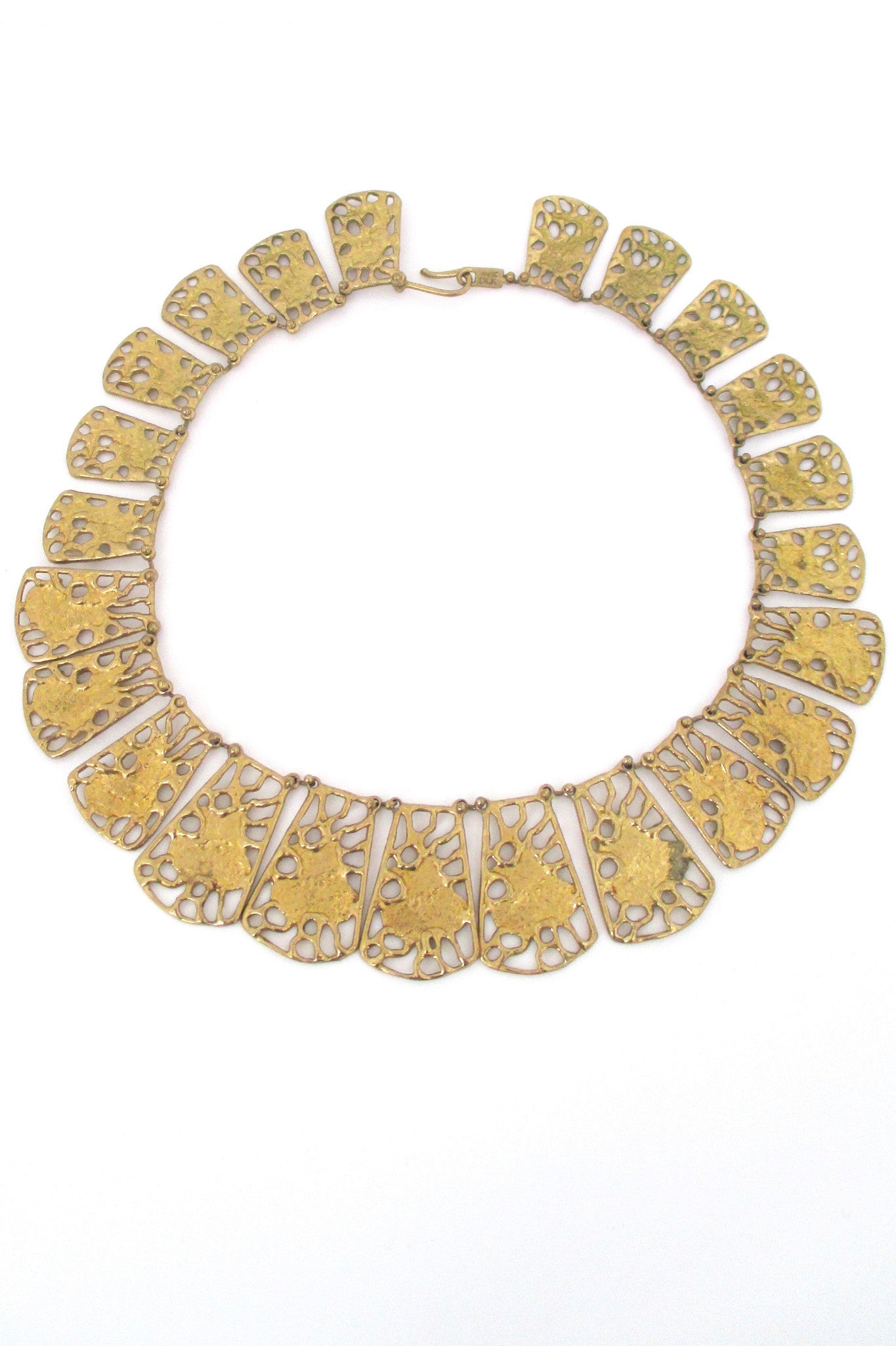 Anne Dick pierced bronze necklace