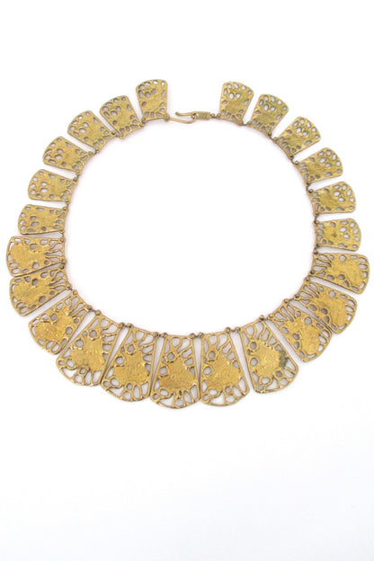 Anne Dick pierced bronze necklace