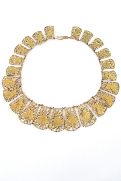 Anne Dick pierced bronze necklace