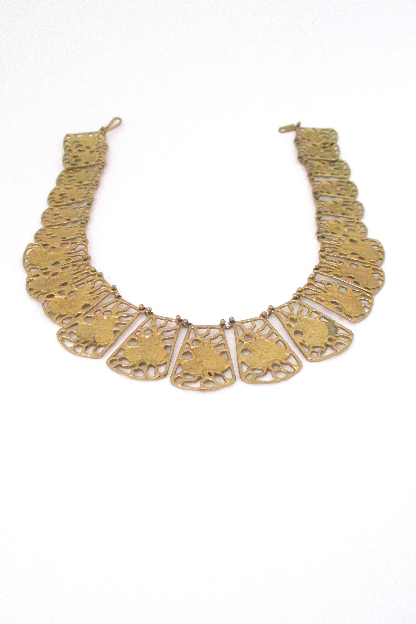 Anne Dick pierced bronze necklace