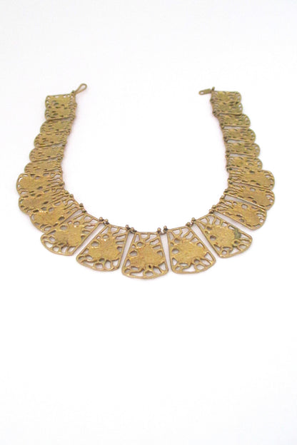 Anne Dick pierced bronze necklace