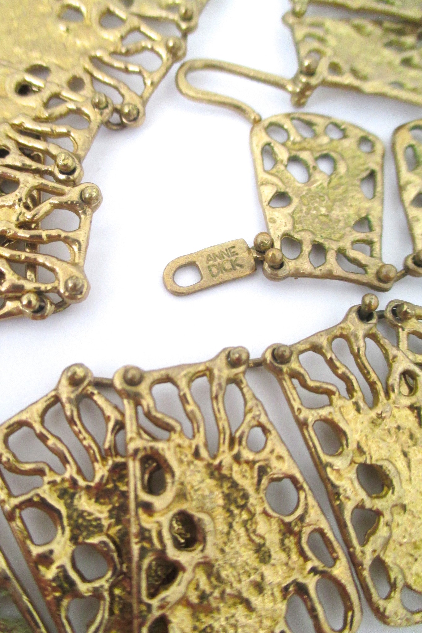 Anne Dick pierced bronze necklace