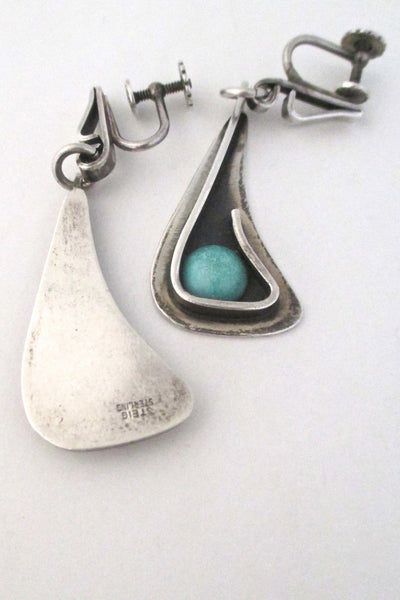 Henry Steig drop earrings with amazonite stone