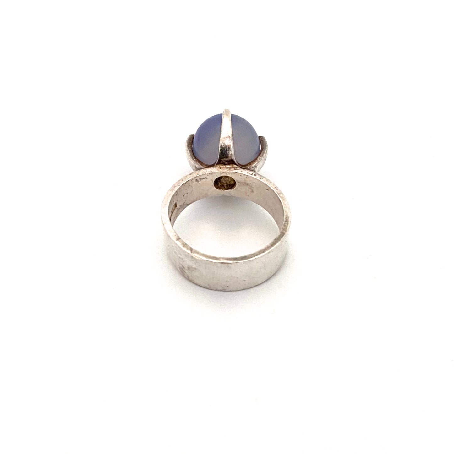 Elis Kauppi silver & chalcedony rolling sphere ring