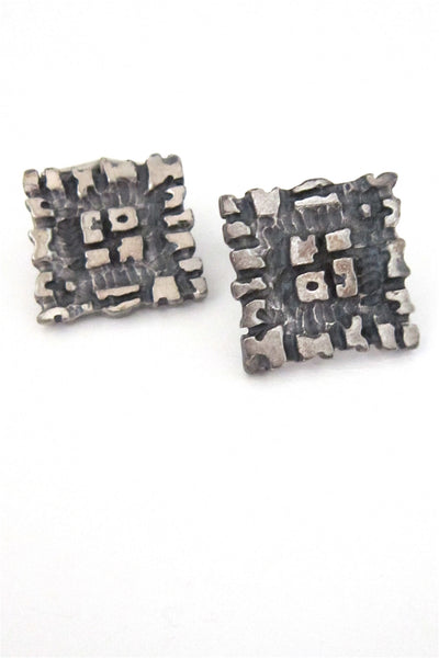 Guy Vidal, Canada vintage brutalist pewter cufflinks