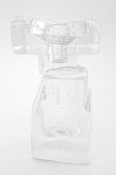 Erik Hoglund for Boda Sweden vintage modernist cast glass sculptural candle holder