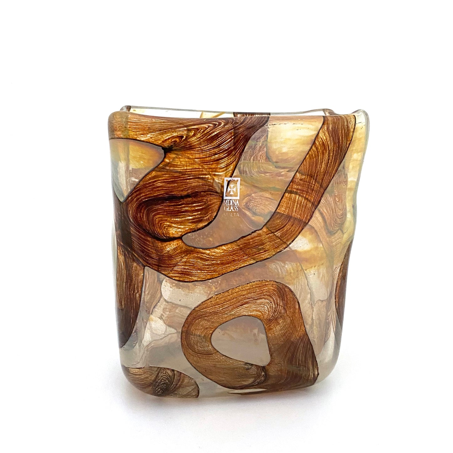 Mdina vase ~ 'Earthtones', signed
