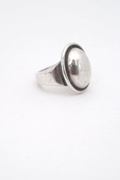 profile Hans Hansen Denmark vintage large heavy sterling silver modernist ring