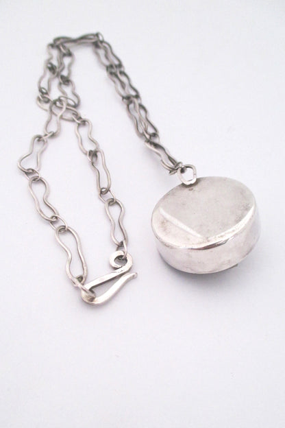 pyrite and silver studio made pendant necklace