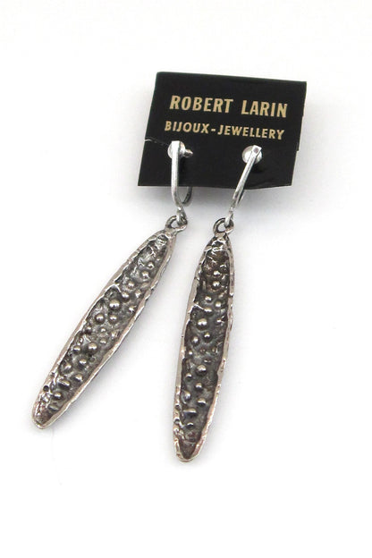 Robert Larin Canada vintage pewter brutalist peapod earrings