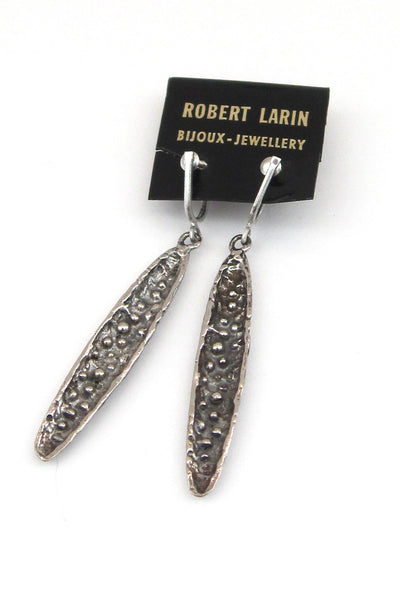 Robert Larin Canada vintage pewter brutalist peapod earrings