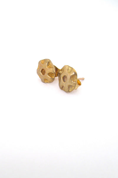 Anne Dick petite bronze pierced earrings - 6 pairs