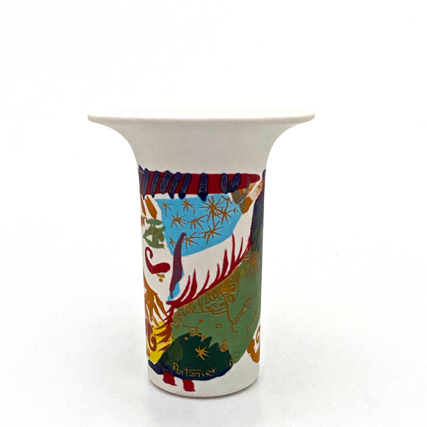 detail Rosenthal Germany vintage ceramic multi color vase Gilbert Portanier