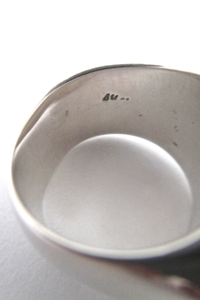 pyrite and silver large scale ring