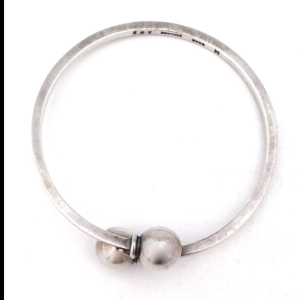 Hans Hansen Denmark vintage modernist silver bangle bracelet
