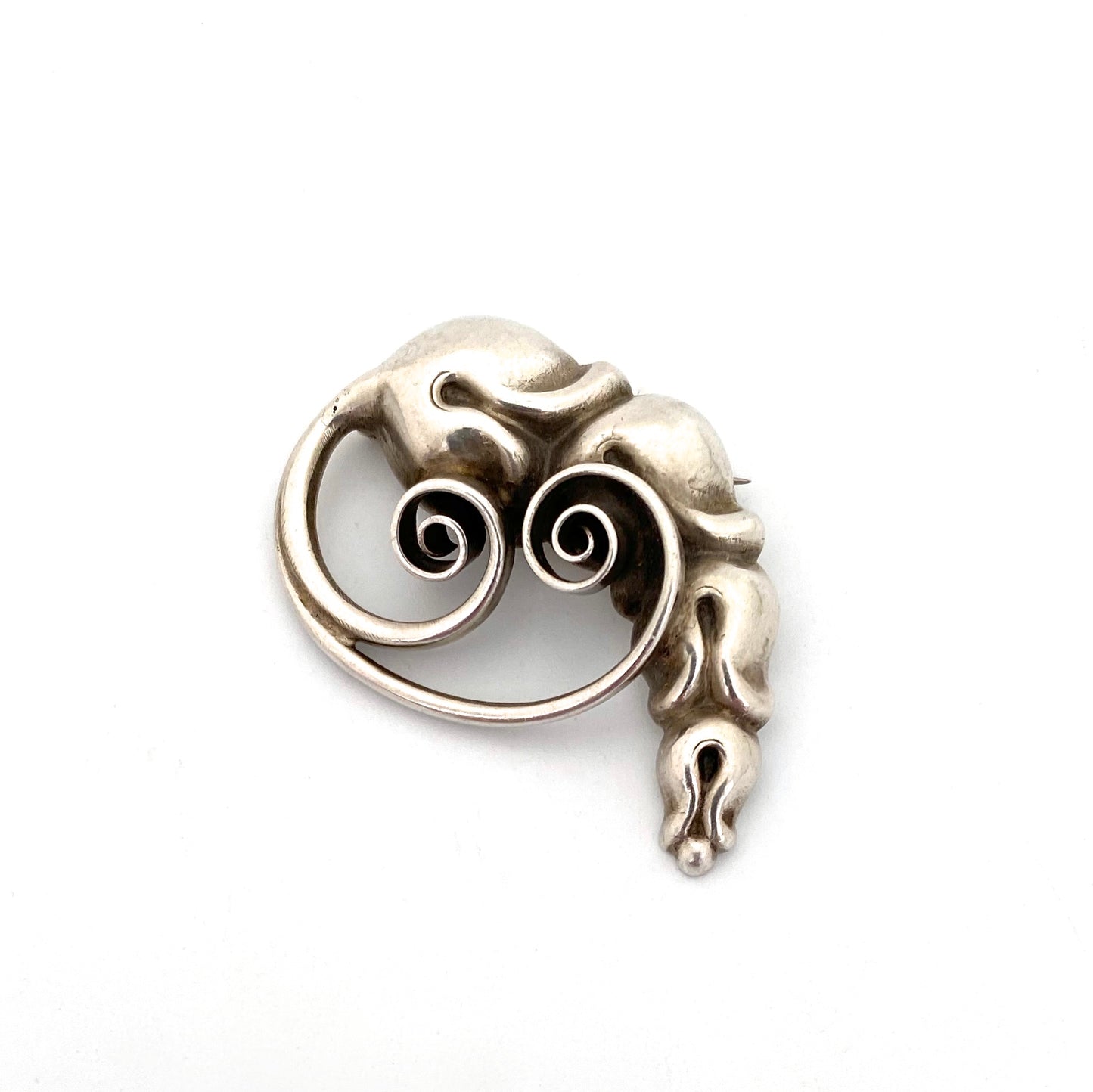 Poul Petersen silver stylized floral brooch