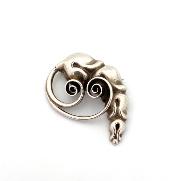Poul Petersen silver stylized floral brooch