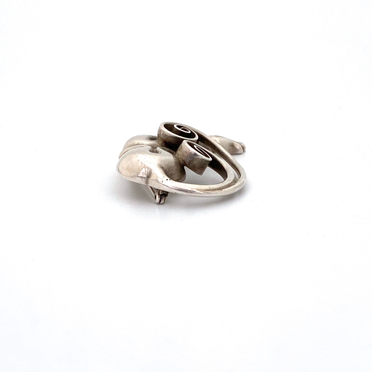Poul Petersen silver stylized floral brooch